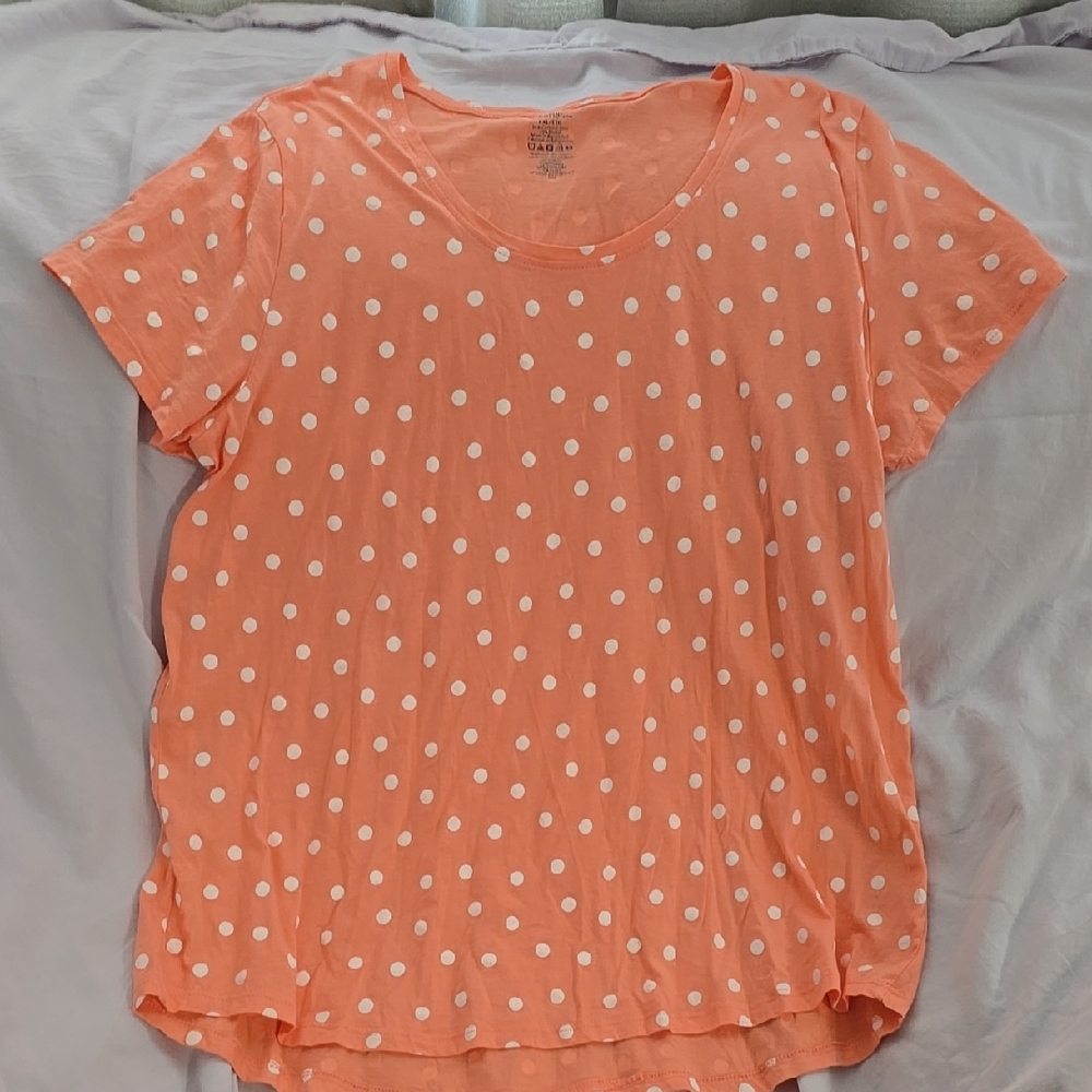 Peach Plus Size Polka Dot Top
